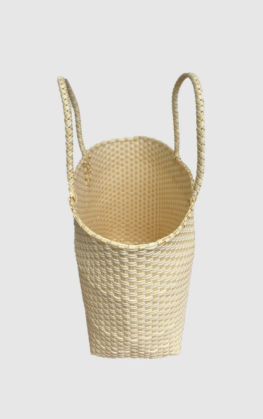 panier éco tote • blanc et jaune doré