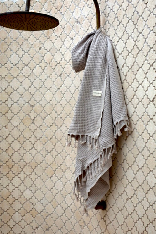 fouta gaufré • gris clair