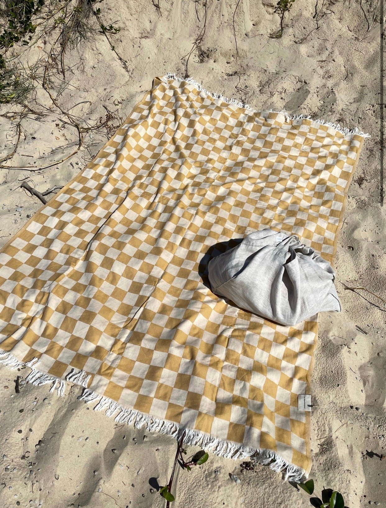 fouta xl • carreaux jaune