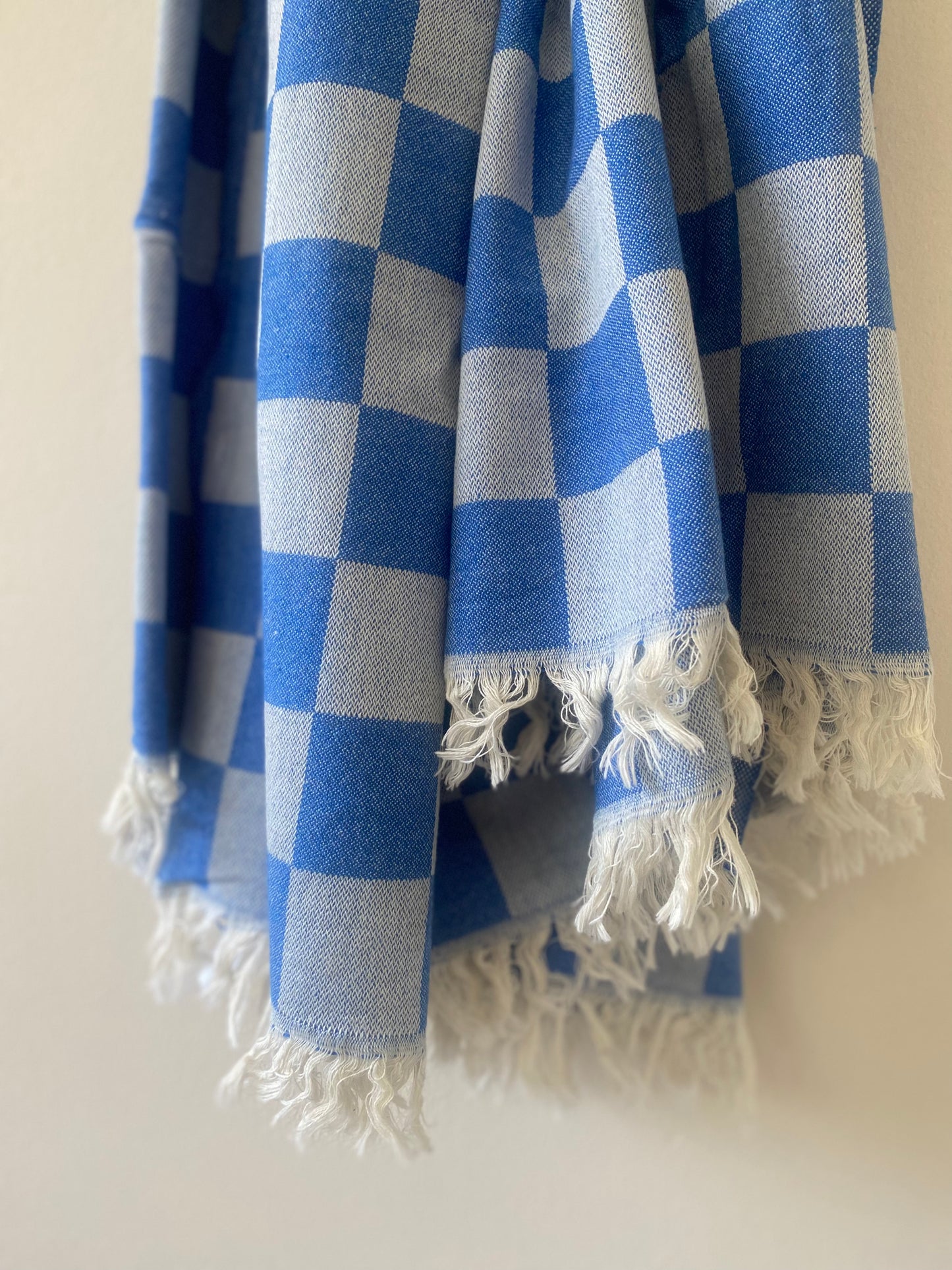 fouta xl • carreaux bleu