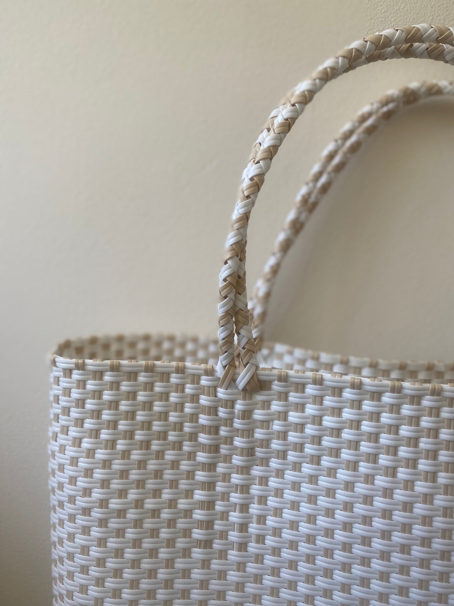 panier éco xl • blanc et beige