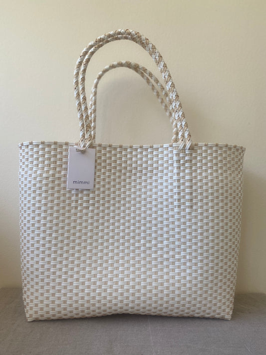 panier éco xl • blanc et beige