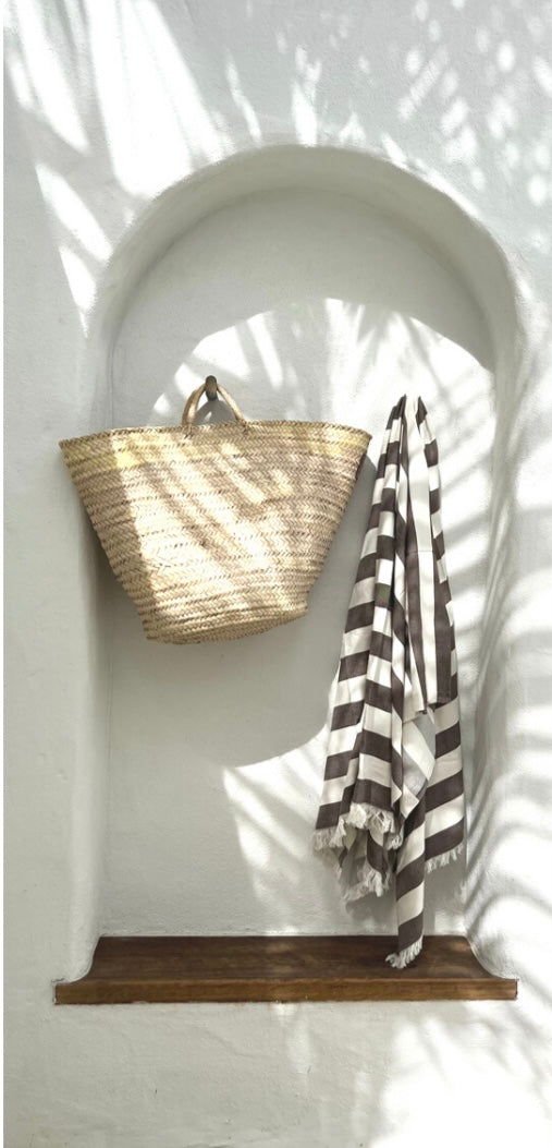 fouta xl • rayures noire et blanches