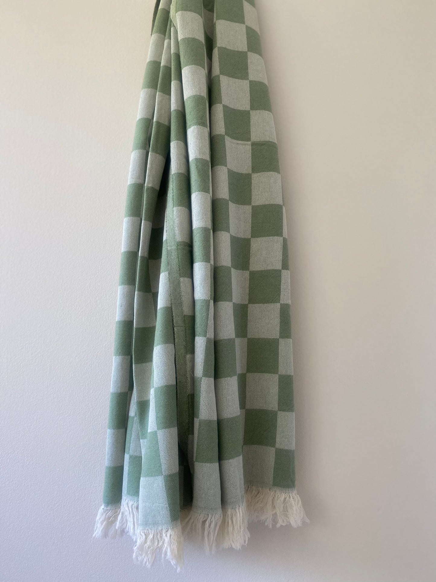 fouta xl - carreaux vert