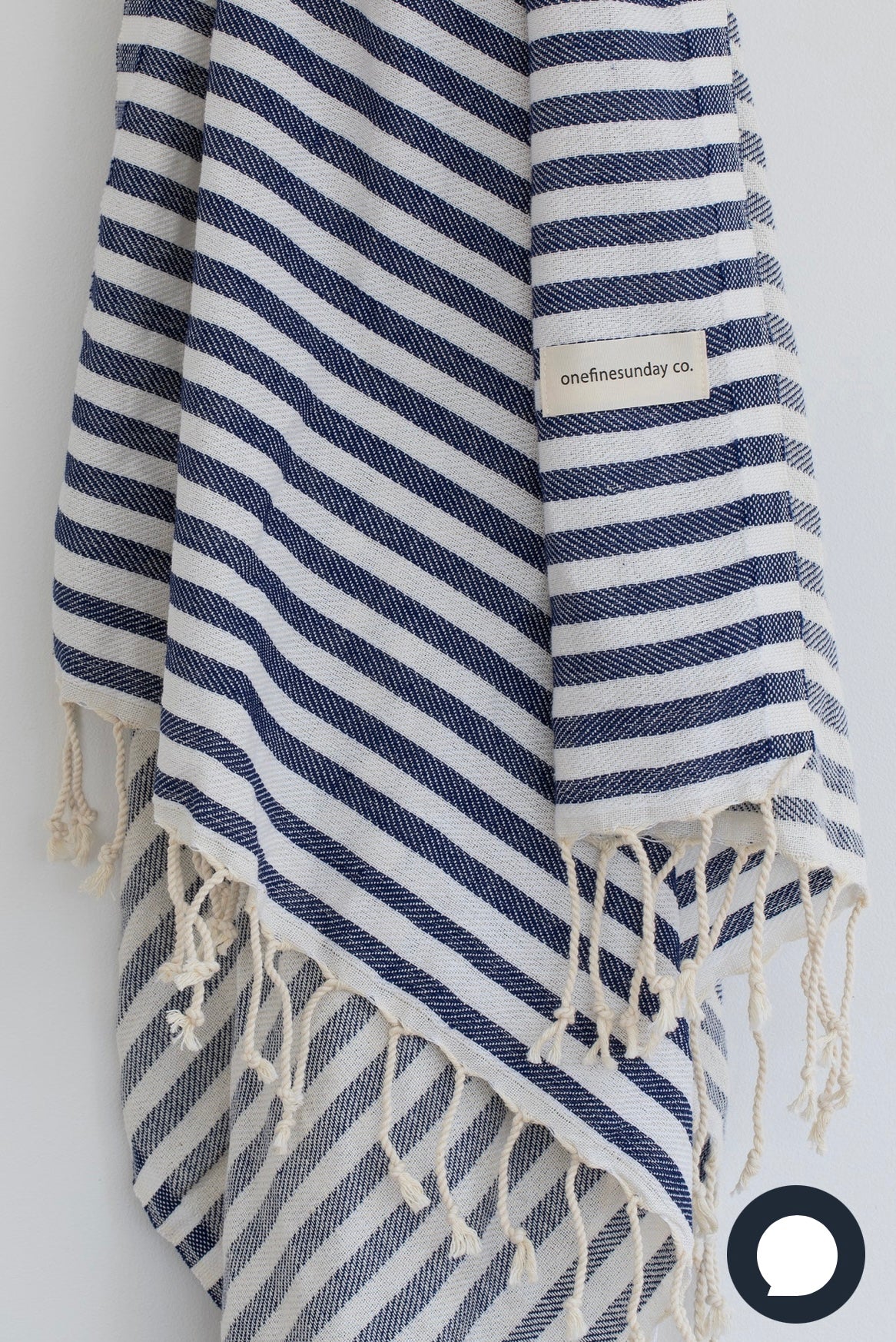 fouta • rayures bleu marine