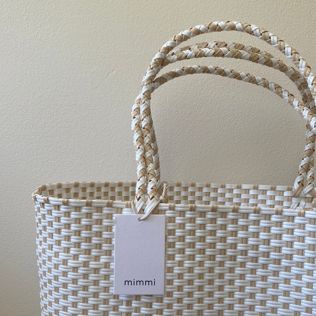 panier éco xl • blanc et beige