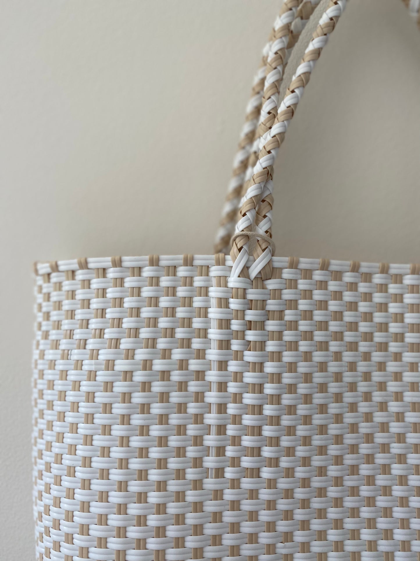 panier éco xl • blanc et beige