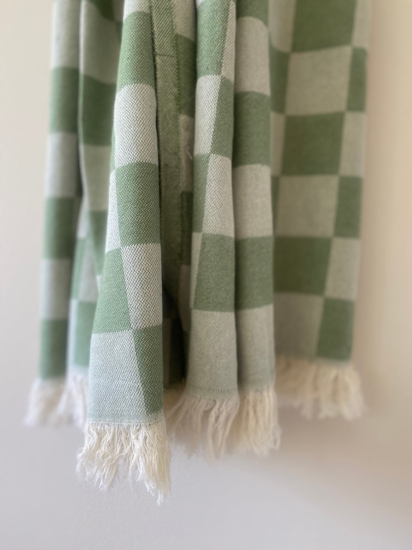 fouta xl - carreaux vert