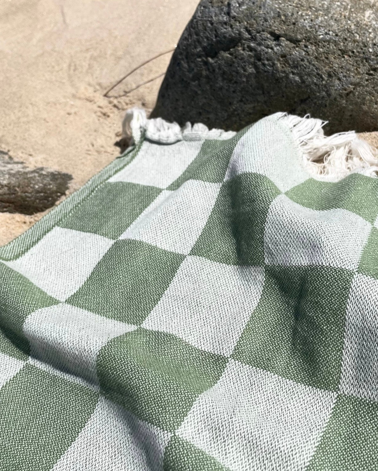 fouta xl - carreaux vert