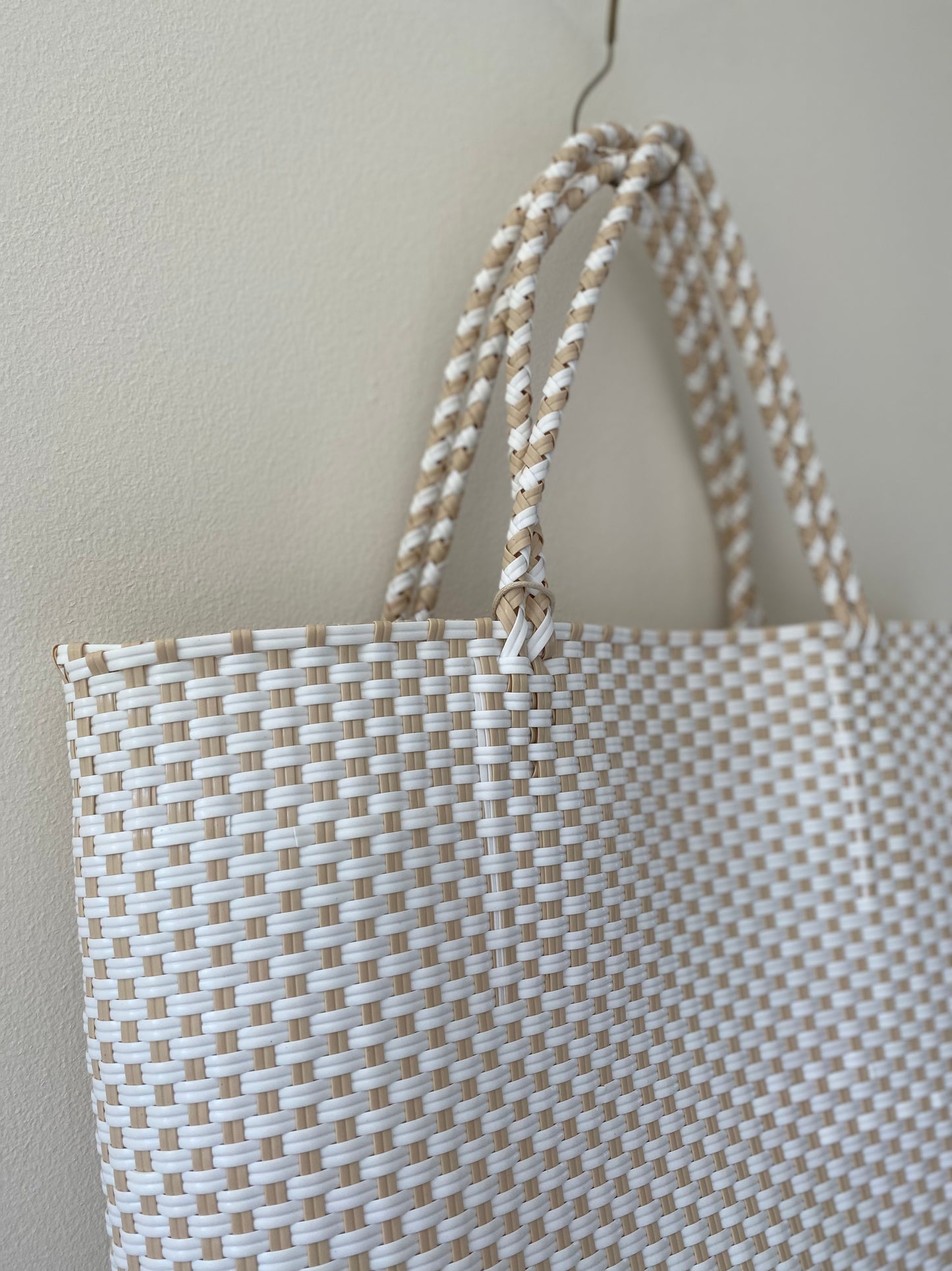 panier éco xl • blanc et beige