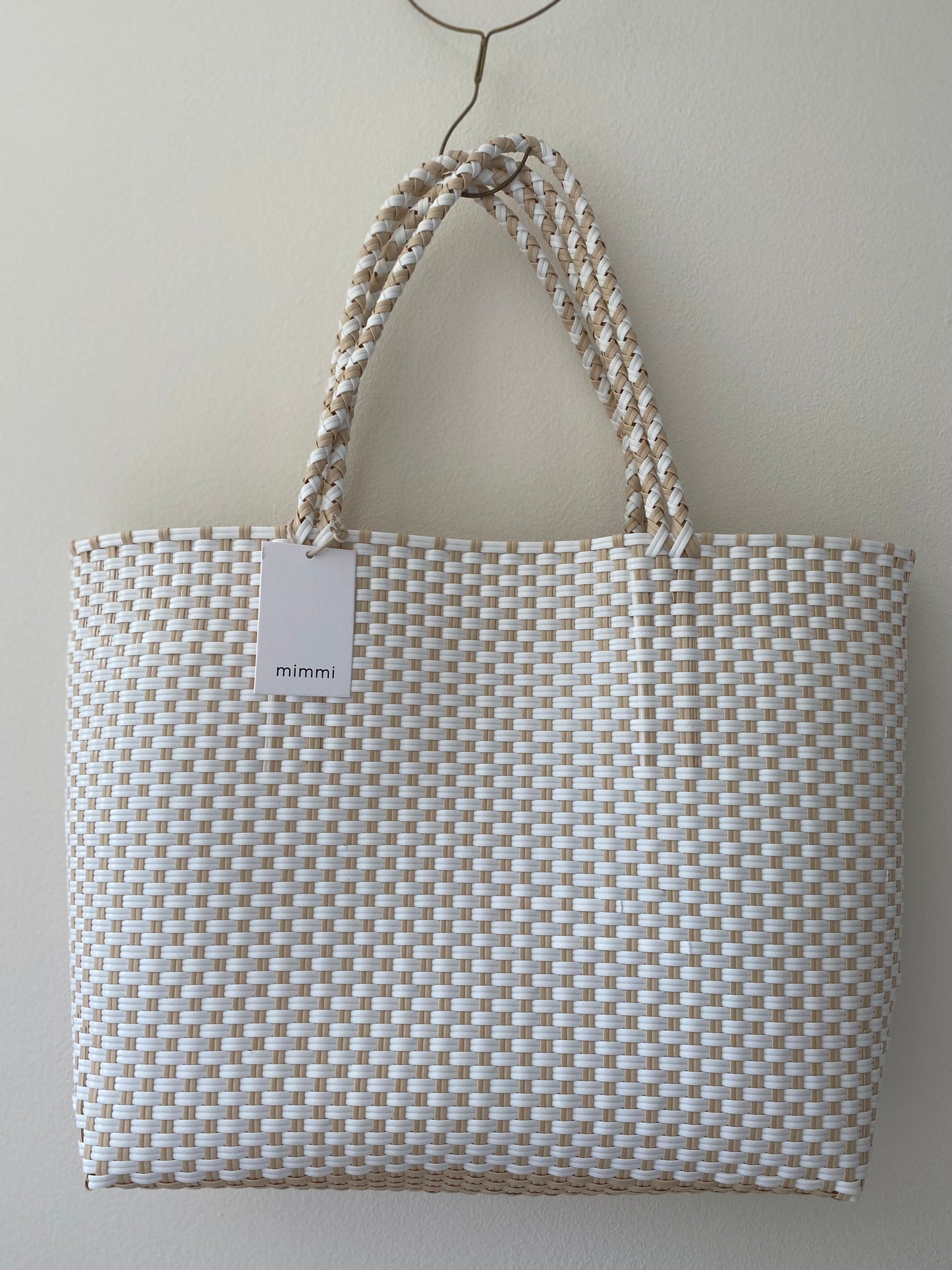 panier éco xl • blanc et beige